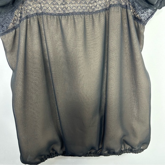 MSSP Max Studio Vintage Retro Sheer Lace Romantic Goth 90's Y2K Witchy Top Sz M - Picture 8 of 14
